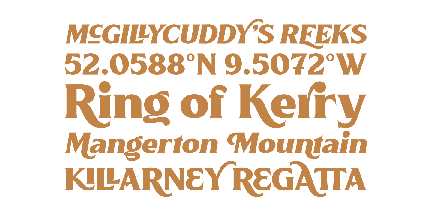 Пример шрифта Killarney Regular